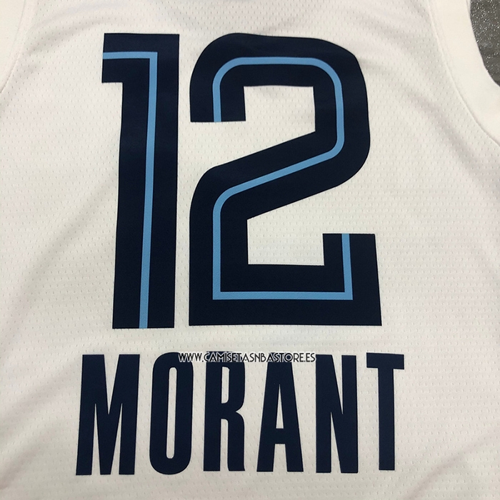 Ja Morant NO 12 Camiseta Memphis Grizzlies Association 2019-20 Blanco